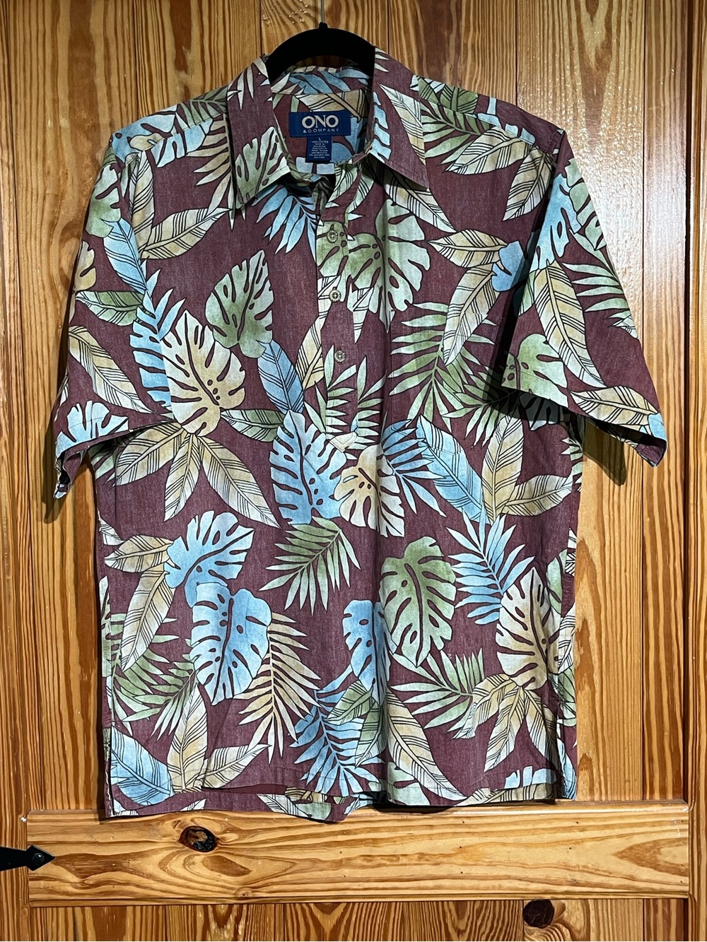 ONO & Company Men's 100% Cotton Short-Sleeve Hawaiian Shirt Pullover